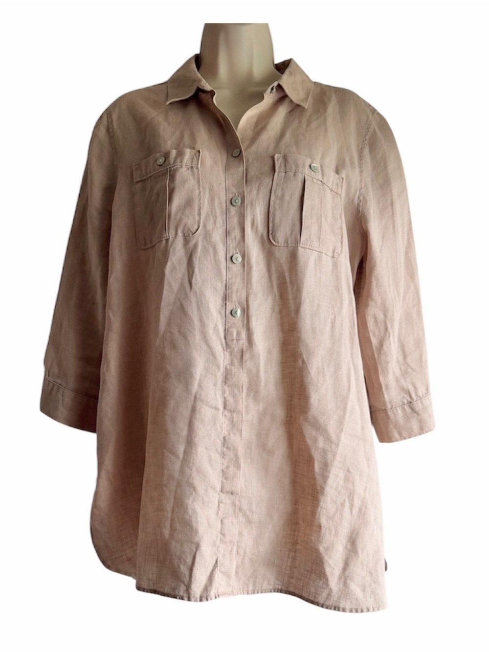 Chico’s No Iron Linen Tunic Shirt